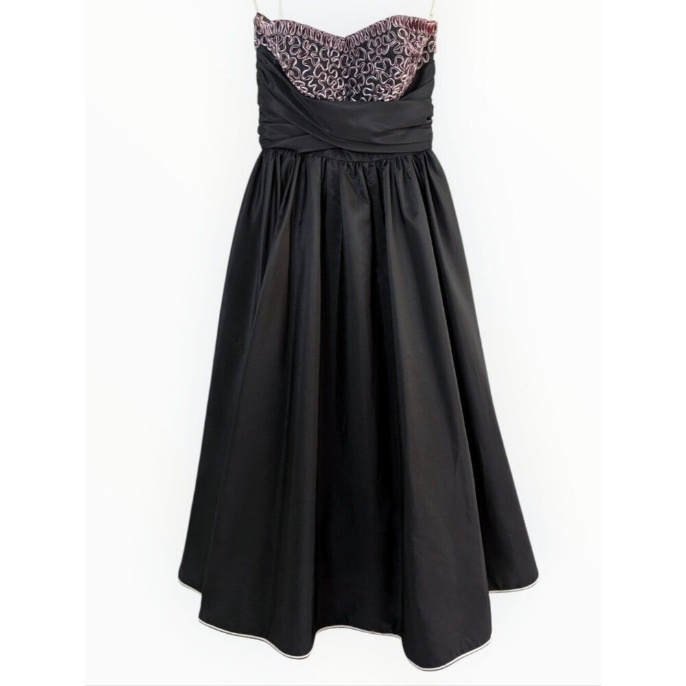 Mike Benet Formals Vintage Strapless Evening Dress Black